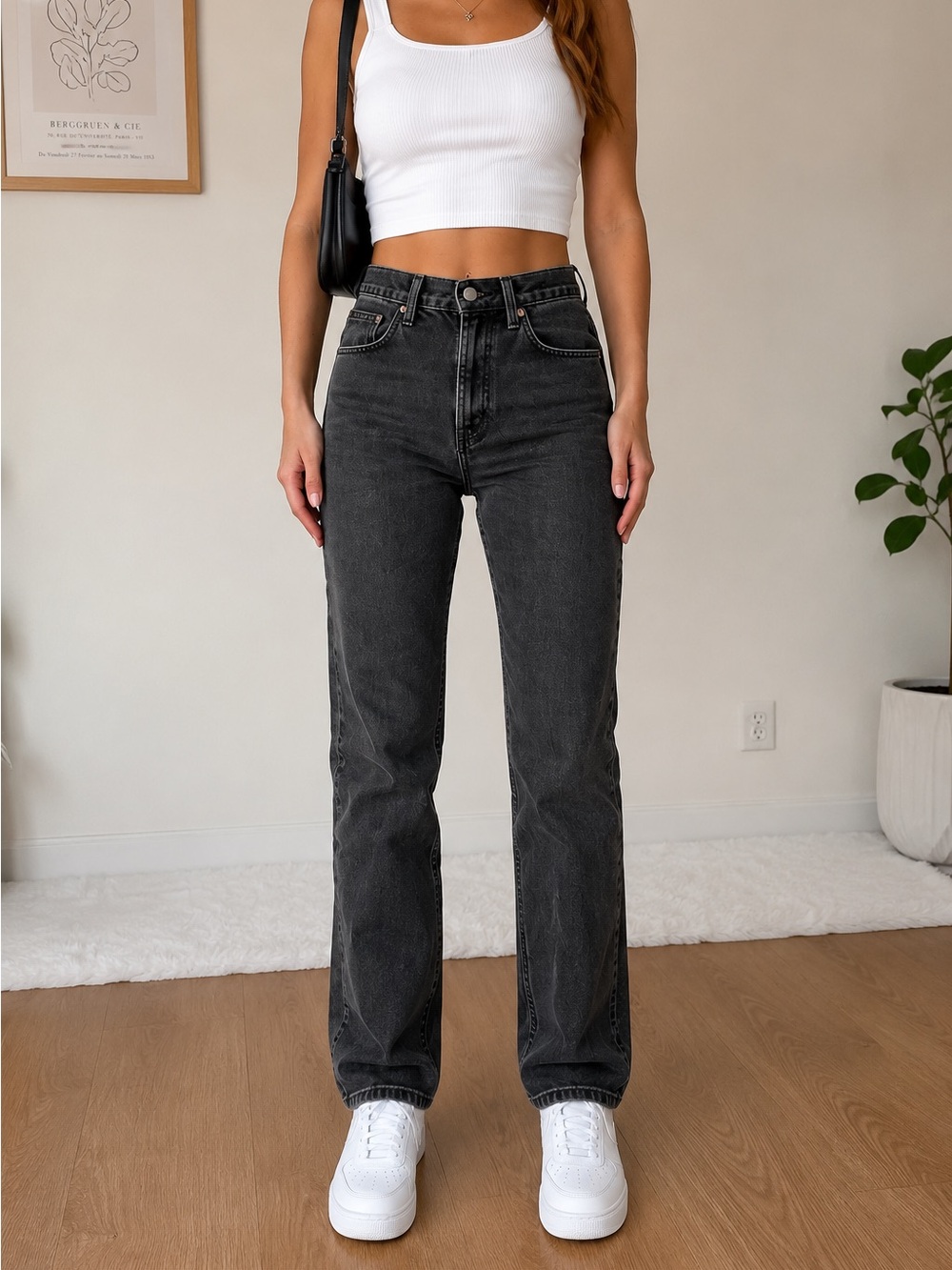 Levi Strauss Athletic Straight Signature Jeans Washed Black Gray Women’s 31x32